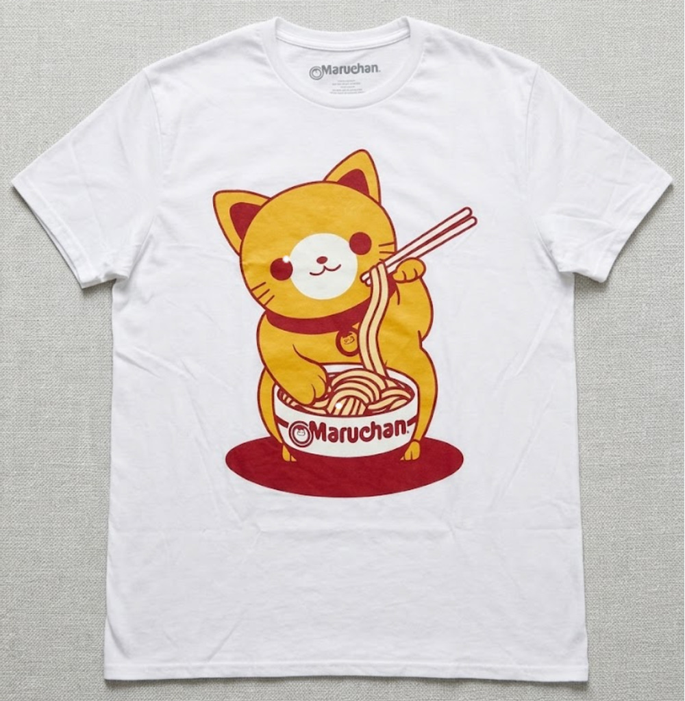 NWT Maruchan Ramen Cat Graphic T-Shirt White - Size Large